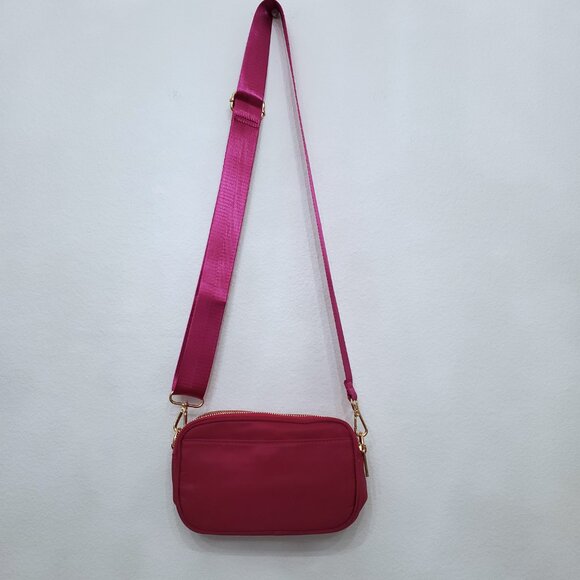 MERSI June Nylon Crossbody Bag in Magenta with Gold Hardware - Picture 8 of 15